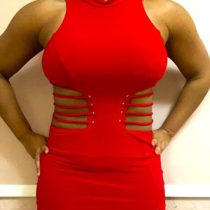 Sexy Long, strapping waist, mock neck